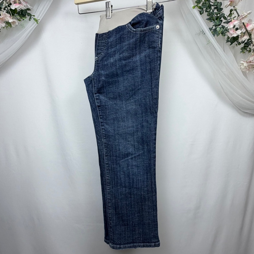 American Star Maternity Jeans Medium Dark Wash Full Belly Panel Straight Leg